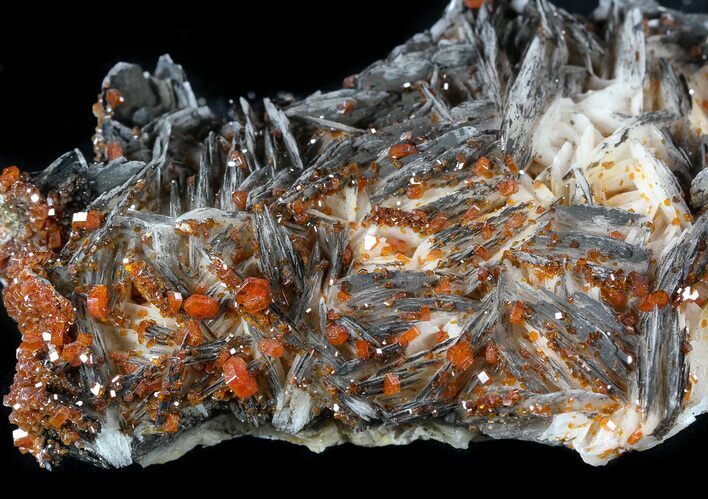 Bladed Barite With Ruby Red Vanadinite Crystals #56259